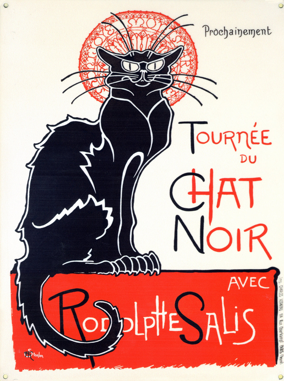 Tournee du Chat Noir, Theophile Alexandre Steinlen Tin Sign